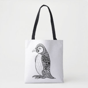 Artistic King Penguin Zendoodle 2 Tote Bag