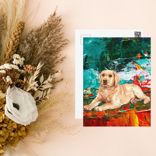 Artistic Labrador Dog Abstract Postcard
