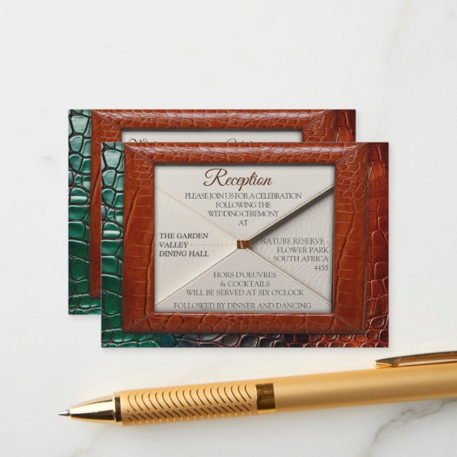 Artistic Leather Texture Art designs Enclosure Card (Front/Back In Situ)