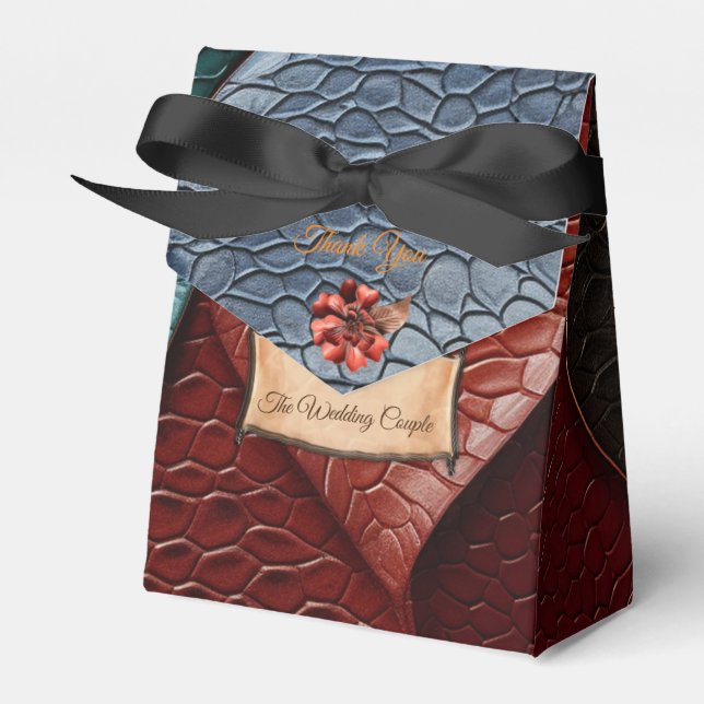 Artistic Leather Texture Art designs Favour Box (Front Side)