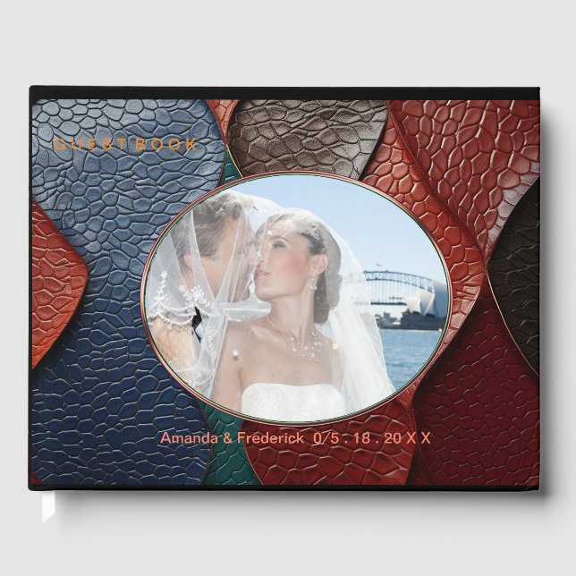 Artistic Leather Texture Art designs Guest Book (Front)