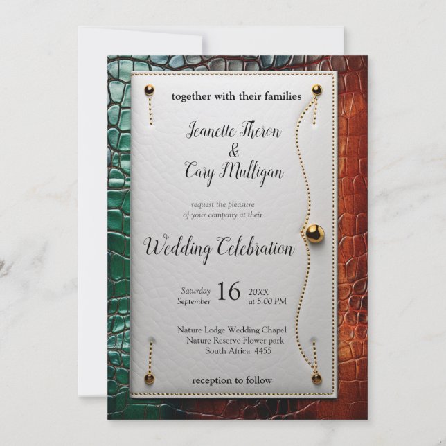 Artistic Leather Texture Art designs Invitation (Front)