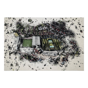 Artistic Leeds Cricket Stadium, Yorkshire Poster