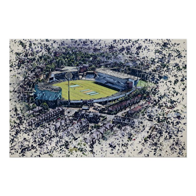 Artistic Leeds Cricket Stadium, Yorkshire Poster (Front)