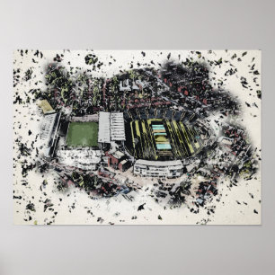 Artistic Leeds Cricket Stadium, Yorkshire Poster