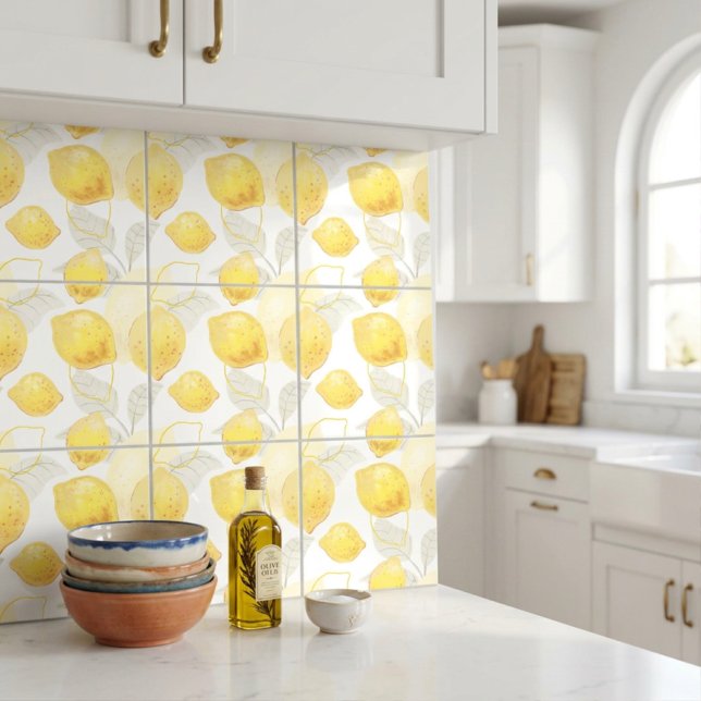 Artistic Lemons Yellow Grey Seamless Pattern Tile (Creator Uploaded)