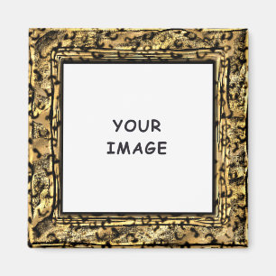 Artistic Leopard Print Photo Border Magnet