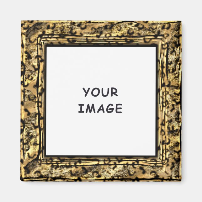 Artistic Leopard Print Photo Border Magnet (Front)
