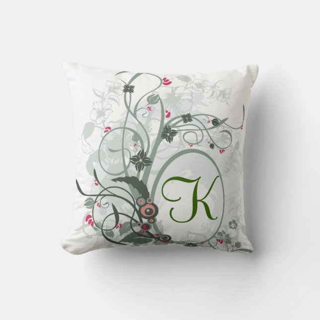 Artistic Letter K Monogram Cushion (Front)