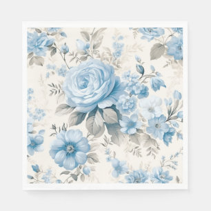 Artistic Light Pastel Blue Roses Napkin