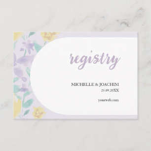 Artistic Lilac Boho Floral Watercolor Enclosure Card