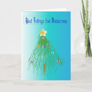 Artistic lined tree holiday card