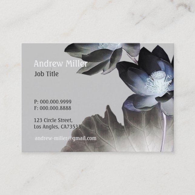 Artistic Lotus Blossoms Business Card (Front)