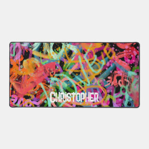 Artistic love urban graffitti desk mat