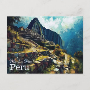 Artistic Machu Picchu Peru Postcard