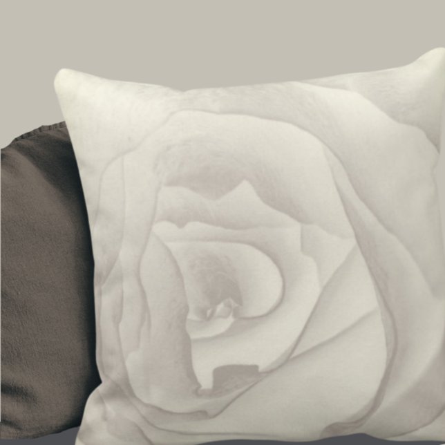 Artistic Macro Rose | Cream & Taupe Cushion (Creator Uploaded)
