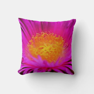 Artistic Magenta Pink Aster Flower Floral Art Cushion