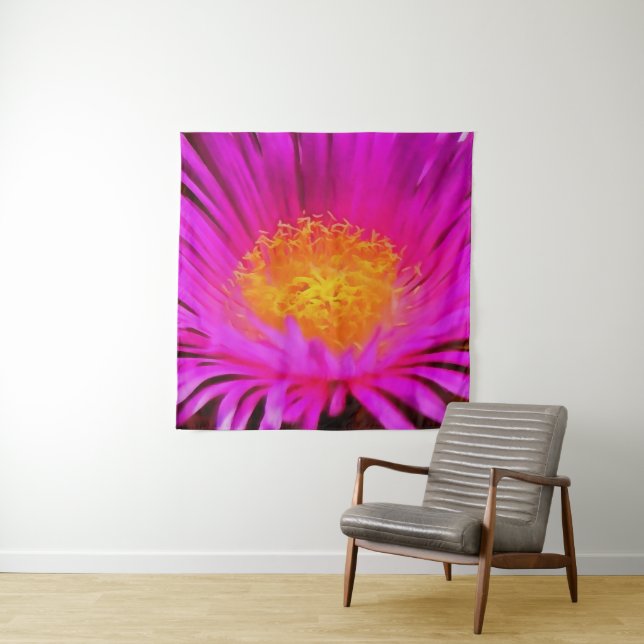 Artistic Magenta Pink Aster Flower Floral Art Tapestry (In Situ)