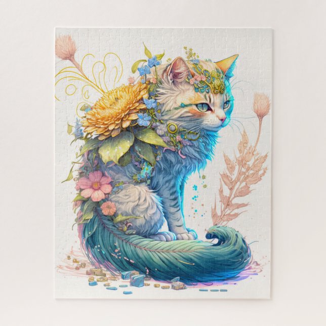 Artistic Majestic Kitty Cat Illustration Jigsaw Puzzle (Vertical)