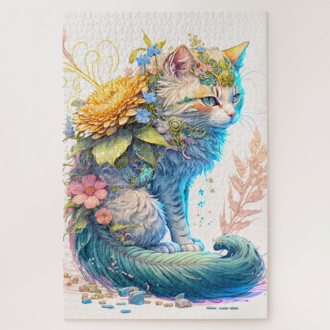 Artistic Majestic Kitty Cat Illustration Jigsaw Puzzle (Vertical)