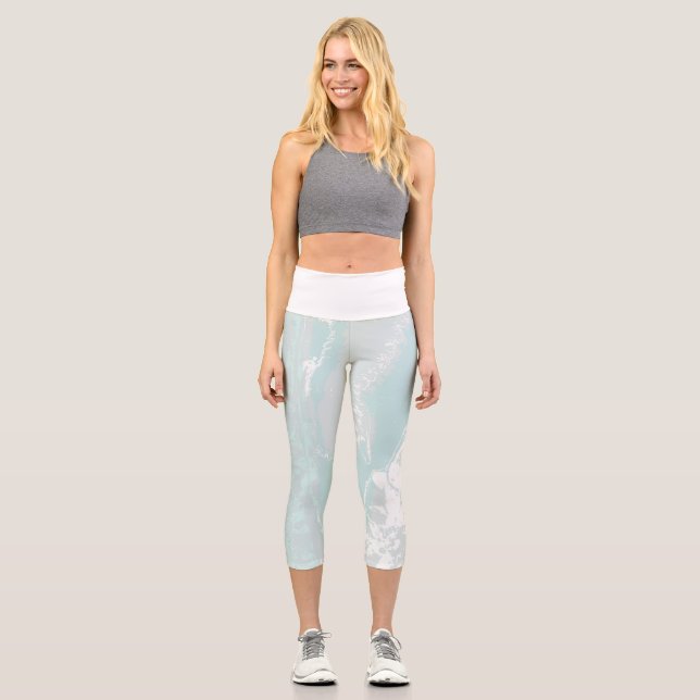 Artistic Marine Flow Capri Leggings (Front)