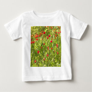 Artistic Meadow Poppy Landscape Baby T-Shirt