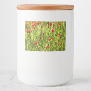Artistic Meadow Poppy Landscape Food Label