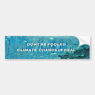 Artistic Melting Glacier 'Climate Change Is Real' Bumper Sticker