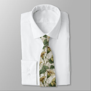 Artistic Mens Accessories Calla Lilies Flower Tie