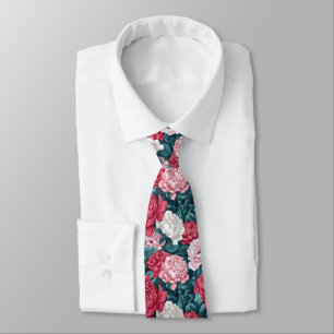 Artistic Mens Accessories Peonies Floral Tie