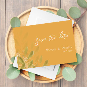 Artistic Mexican Orange Watercolor Hand-painted Save The Date