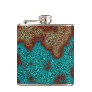 Artistic Minerals Map Design> Hip Flask