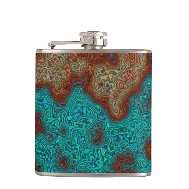 Artistic Minerals Map Design> Hip Flask (Front)