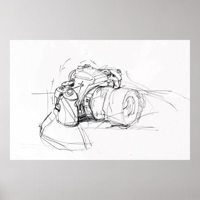 Artistic Minimal Camera Sketch - Poster (Front)