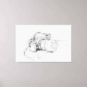 Artistic Minimal Camera Sketch - Premium Canvas Print