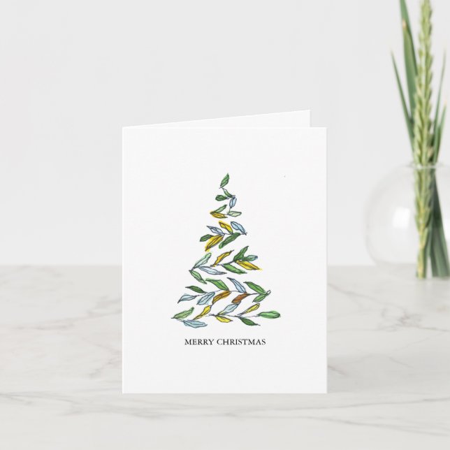 Artistic Minimalist Christmas Tree Cards  (Front)