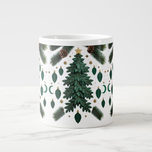 Artistic Minimalist Christmas Tree Jumbo Mug  (Front)