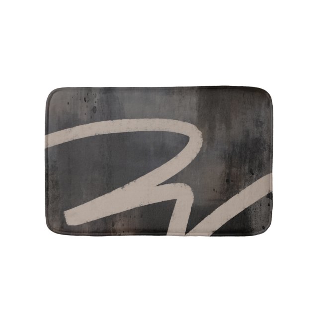 Artistic Modern Brown Abstract Bath Mat (Front)