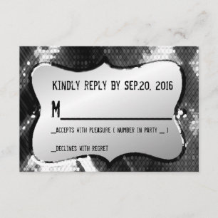 Artistic Modern Chic Trendy Sequins Response Card