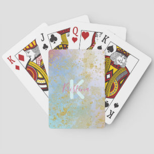 Artistic Modern Glam Chic Glittery Pastel Custom Playing Cards