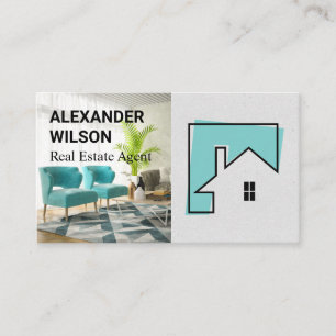 Artistic Modern Home Logo   Interior Business Card