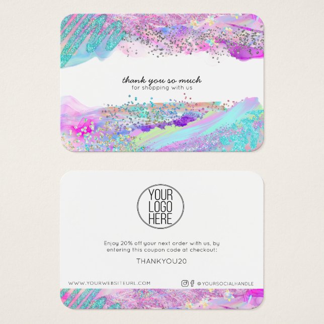 Artistic Modern YOUR LOGO HERE Customer Thanks (Front & Back)