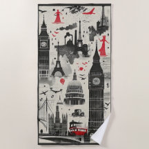 Artistic Monuments Beach Towel – Global Landmarks