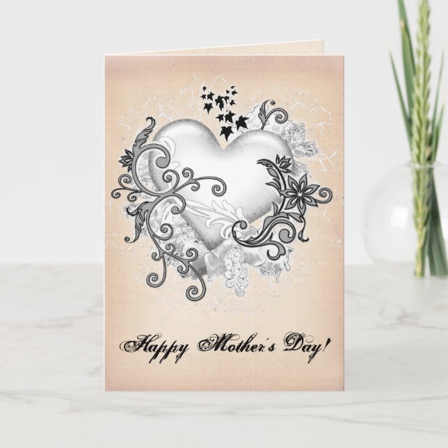 Artistic Mother's Day Heart Card (Front)