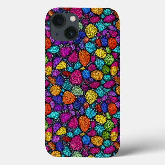 Artistic Multicolor Pebble Modern Aesthetic Case-Mate iPhone Case (Back)