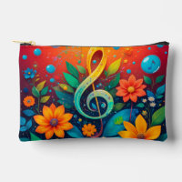 Artistic Musical Note Surrounded By Colourful Flow