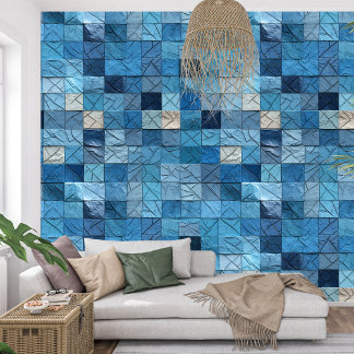 Artistic navy blue indigo collage paper texture   wallpaper