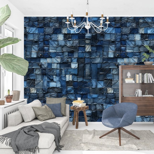 Artistic navy blue indigo collage paper texture   wallpaper (Artistic navy blue indigo collage paper texture wallpaper)