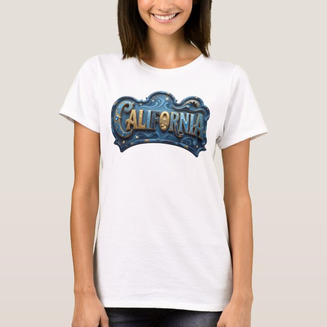 Artistic Navy CALIFORNIA Graphic Tee (Front)
