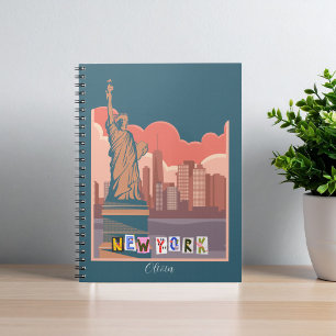 Artistic New York Skyline Notebook – Personalised 